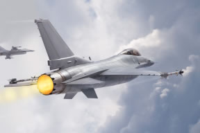 military jet flying image