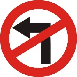 No Left Turn Sign