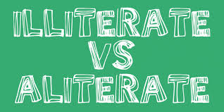 illiterate vs. aliterate graphic