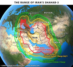 The Range of Iran's Shahab 3