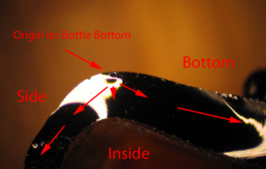 detailed examination of the crack origin